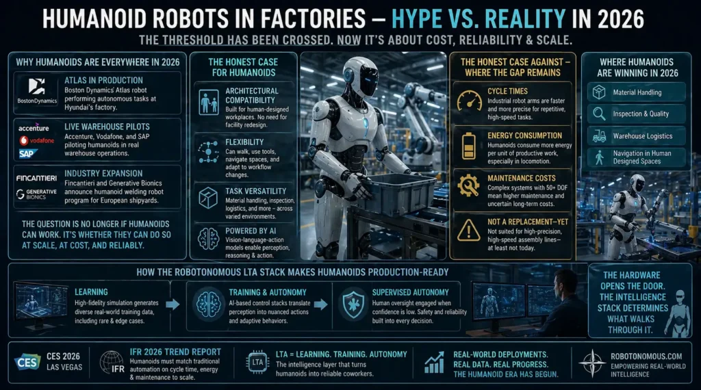 Humanoid Robots in Factories — Hype vs. Reality in 2026